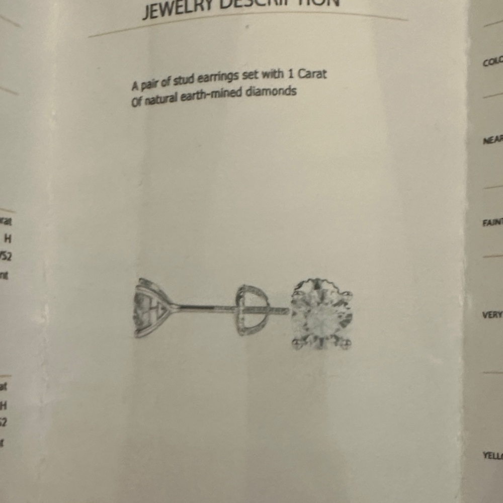 Diamond Silver Stud Earrings - Picture 6 of 6